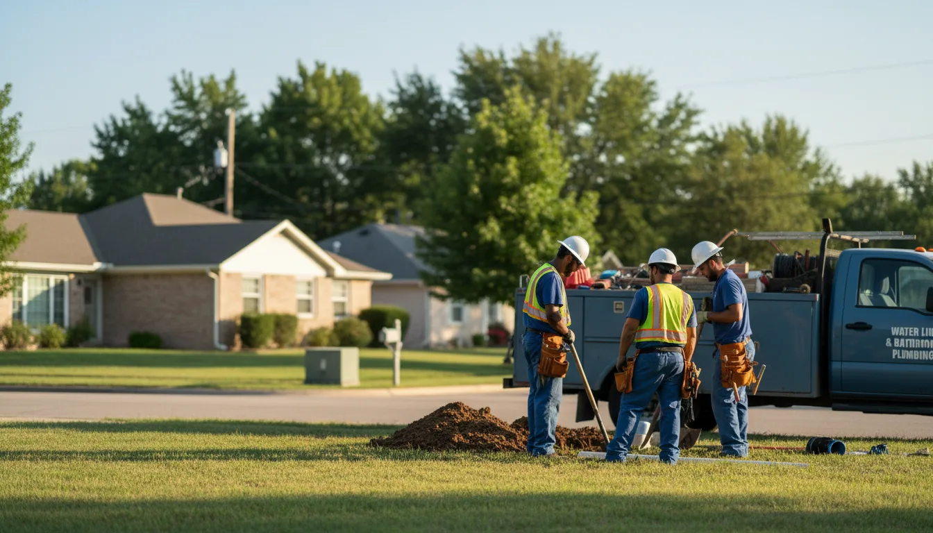 Residential water line and bathroom plumbing service in Partridge, KS